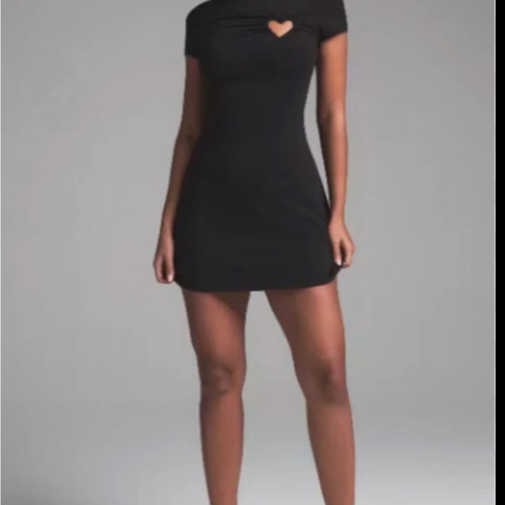 SKIMS Cotton Jersey Heart Dress – Soot Black | Size L | NWT